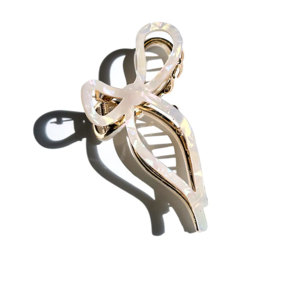 Ballet Bow Acetate Claw Clip | Eco-Friendly - Pearl