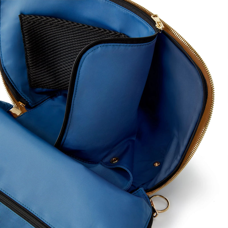 Holiday Leather Collection - Signature Carmel Leather with Light Navy Interior
