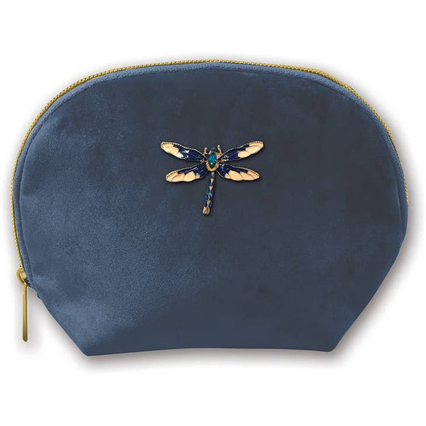 Florette Dragonfly Navy Velvet Brooch Bag