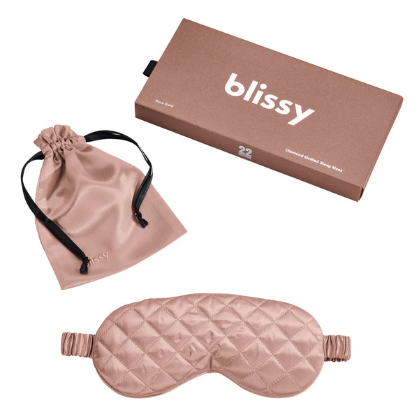 Rose Gold Diamond Quilted Sleep Mask