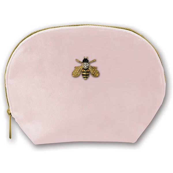 Florette Bee Blush Velvet Brooch Bag