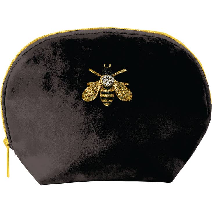 Black Bee Velvet Brooch Bag