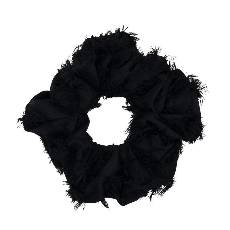 Black Frayed Scrunchie